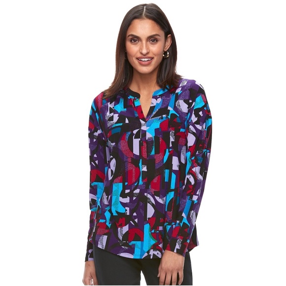 Dana Buchman Tops - Dana Buchman Printed Splitneck Top Dana Buchman Tops - Dana Buchman Printed Splitneck Top